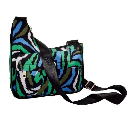 DVF Diane Von Furstenberg Utility Crossbody Bag Disco Zebra Green NWT - Picture 2 of 9